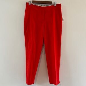 NWT Peter Nygård Monica Ankle Slacks Color Fire Orange Size 8
